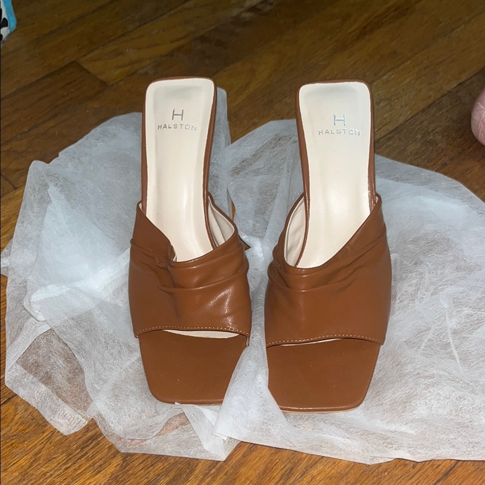 Halston Heritage Women's Tan Mules